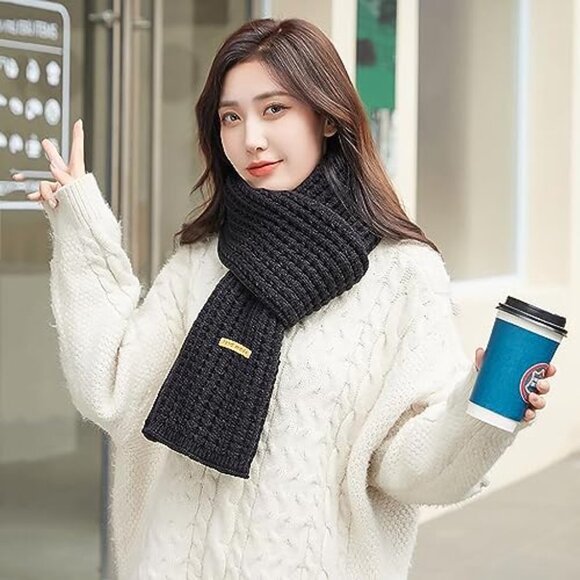 Chunky Knit Scarf Winter Warm Cable Knit Oversized Boho Chic Accessory - Picture 4 of 8